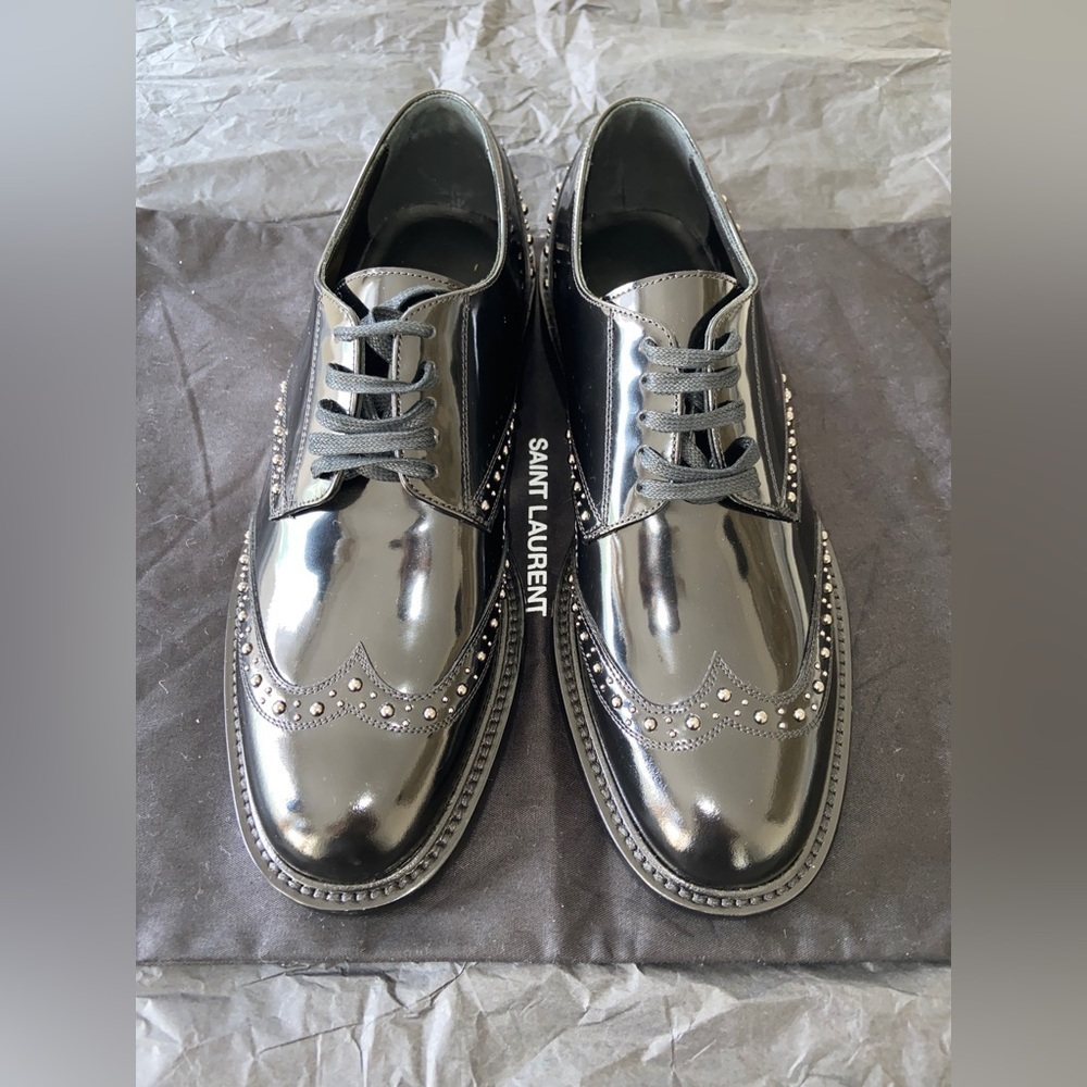 Saint Laurent Paris black leather oxford / derbies 8.5us​​​​ - Picture 11 of 12